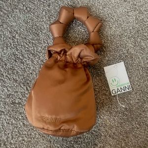 Ganni brown padded purse